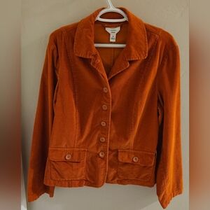 Talbots Women's Stretch Corduroy Jacket Blazer Orange Size 16